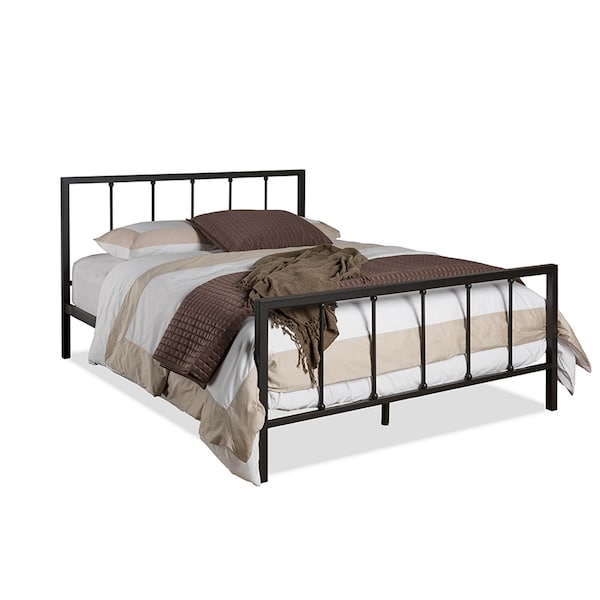 Baxton Studio Amy Vintage Industrial Black Finished Metal Queen Size Platform Bed 119-10576 - main